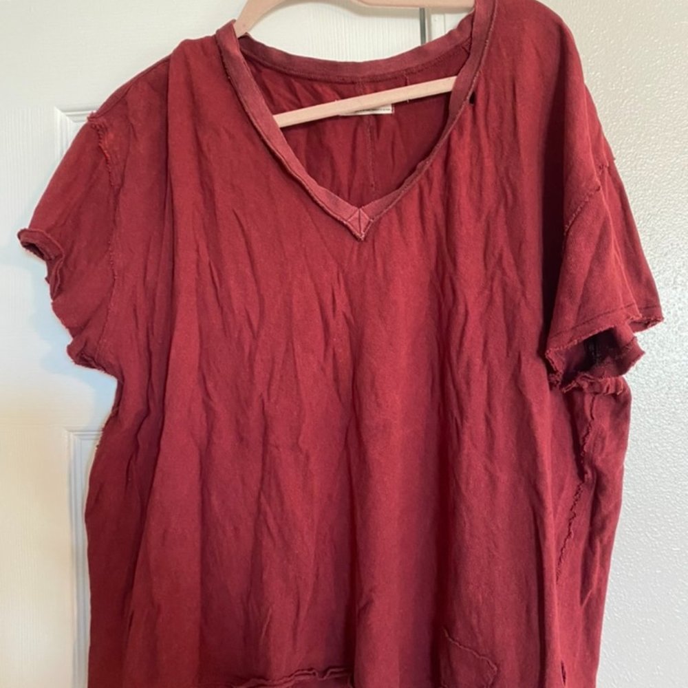 Free People Red V Neck